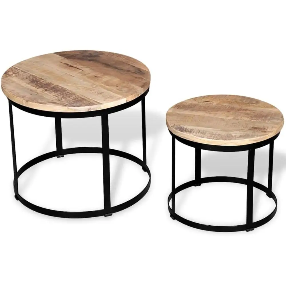 Rustic Mango Wood Round Coffee Table Set, 15.7/19.7, Suitable for Living Room, Office, Lounge, and Bedroom
Rustic Mango Wood Round Coffee Table Set, 15.7/19.7, Suitable for Living Room, Office, Lounge, and Bedroom