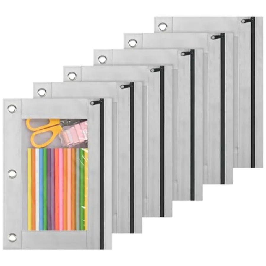 Pencil Pouch for 3 Ring Binder, Aesthetic Binder Pen Holder with Zipper, 3 Holes Pencil Bags Organizer for Boy Girl School Stud
Pencil Pouch for 3 Ring Binder, Aesthetic Binder Pen Holder with Zipper, 3 Holes Pencil Bags Organizer for Boy Girl School Stud