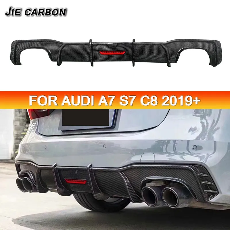 For Audi A7 S7 C8 Carbon Fiber Rear Lip Diffuser Car Rear Bumper Exhaust Spoiler Splitter Body Kit Accessories 2019+
For Audi A7 S7 C8 Carbon Fiber Rear Lip Diffuser Car Rear Bumper Exhaust Spoiler Splitter Body Kit Accessories 2019+