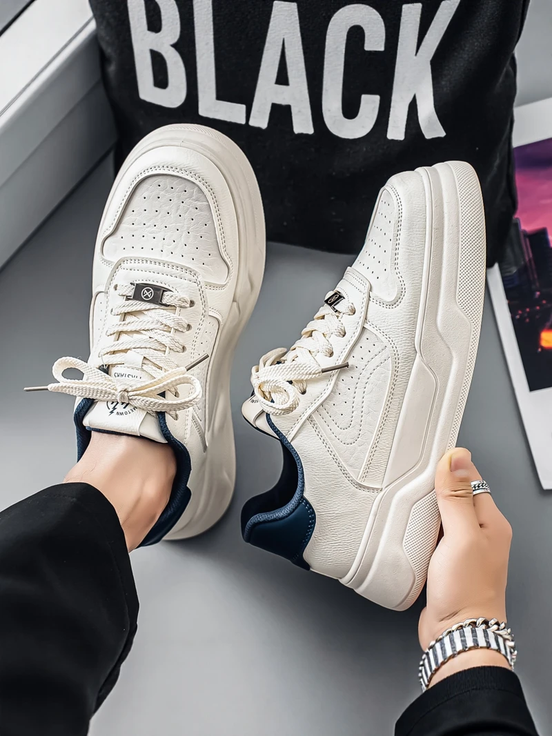 Men's Summer Anti-Slip Casual Thick Bottom Sneakers Versatile Low Cut Board Shoes Sports Style Youthful Breathable Leather
Men's Summer Anti-Slip Casual Thick Bottom Sneakers Versatile Low Cut Board Shoes Sports Style Youthful Breathable Leather