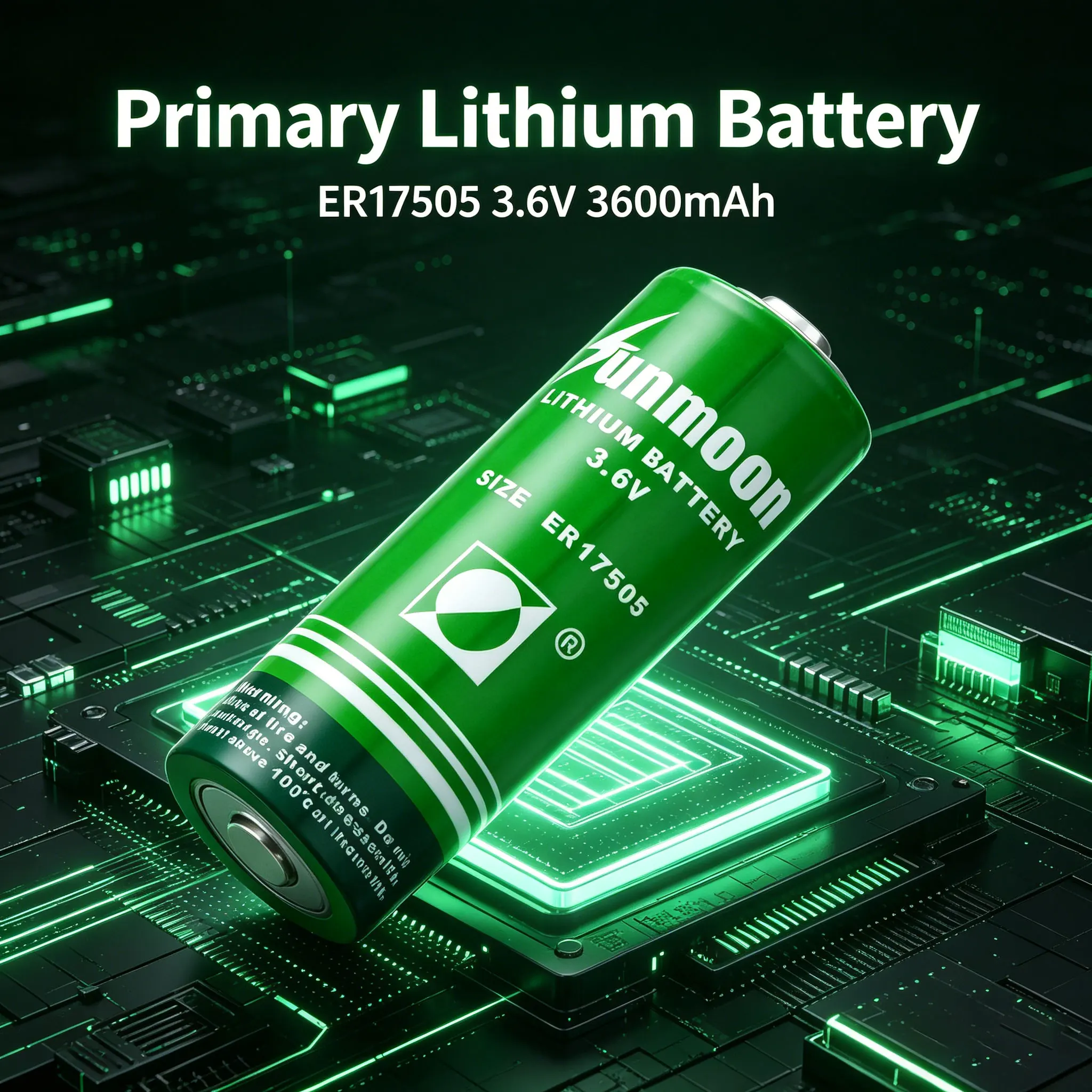 Sunmoon ER17505 3.6V 3600mAh Primary Lithium Battery For Smart Water Meter Heat Meter Smoke Alarm Patrol Stick IoT Device
Sunmoon ER17505 3.6V 3600mAh Primary Lithium Battery For Smart Water Meter Heat Meter Smoke Alarm Patrol Stick IoT Device
