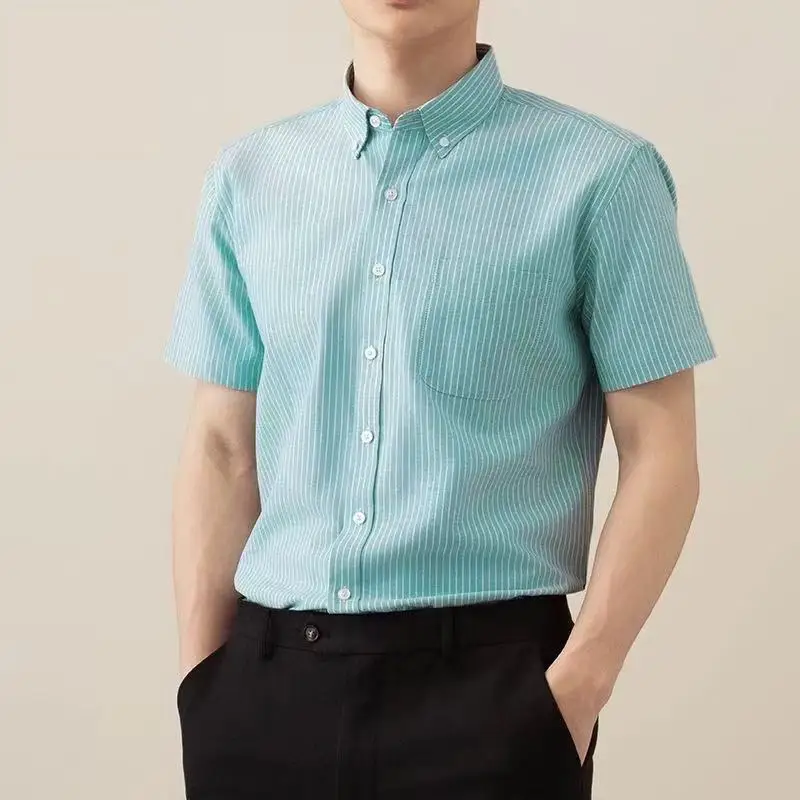 New Summer Men Stripe Short Sleeve Shirt 100% Cotton Oxford Business Work Solid Color Button Up Social Korean White Clothes 5XL
New Summer Men Stripe Short Sleeve Shirt 100% Cotton Oxford Business Work Solid Color Button Up Social Korean White Clothes 5XL
