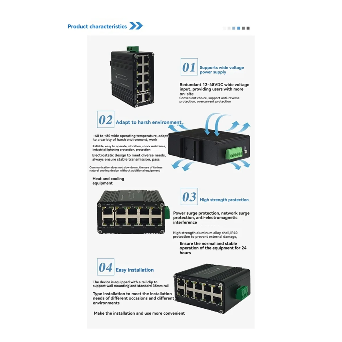 CLCU Mini Industrial 10 Port PoE Gigabit Ethernet Switch Industrial Switch Ethernet 10/100/1000Mbps RJ45 DIN Rail IP40
CLCU Mini Industrial 10 Port PoE Gigabit Ethernet Switch Industrial Switch Ethernet 10/100/1000Mbps RJ45 DIN Rail IP40