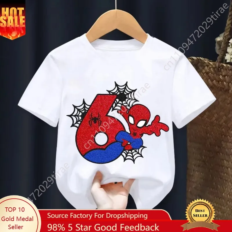 Marvel Spider Man Tshirt Cartoon Birthday Digital Printed T-shirt Cute And Short Sleeve Top Parent Clothing Cosplay
Marvel Spider Man Tshirt Cartoon Birthday Digital Printed T-shirt Cute And Short Sleeve Top Parent Clothing Cosplay