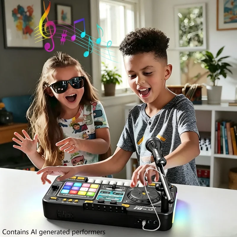 Kid DJ Mixer with Microphone Electronic Piano Keyboard DJ Turntable Console Junior Musical Instrument Christmas Gifts For Kids
Kid DJ Mixer with Microphone Electronic Piano Keyboard DJ Turntable Console Junior Musical Instrument Christmas Gifts For Kids