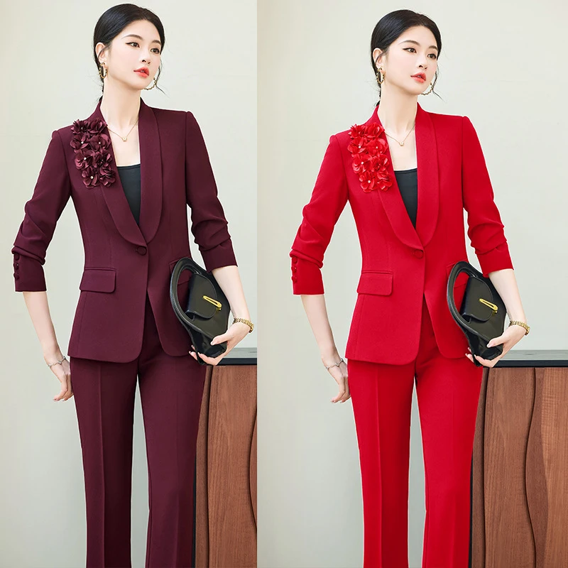 Red women's suit for spring and autumn2026New long-sleeved slim-fit elegant business attire for the workplace
Red women's suit for spring and autumn2026New long-sleeved slim-fit elegant business attire for the workplace