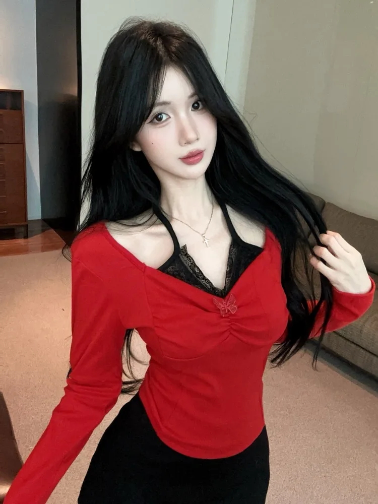 Autumn Winter New Style Pure Desire Spicy Girl Embroidery Hollow out T Shirt Base Shirt Fake Two Piece Lace V Neck ...
Autumn Winter New Style Pure Desire Spicy Girl Embroidery Hollow out T Shirt Base Shirt Fake Two Piece Lace V Neck ...