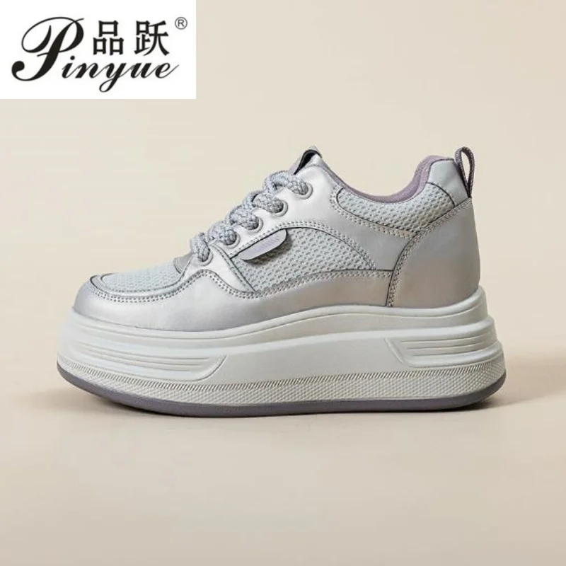 8cm Genuine Leather Women Casual Shoes Chunky Sneakers Platform Wedge Hidden Heel Women Leisure Shoes Summer Sneaker 34-39
8cm Genuine Leather Women Casual Shoes Chunky Sneakers Platform Wedge Hidden Heel Women Leisure Shoes Summer Sneaker 34-39