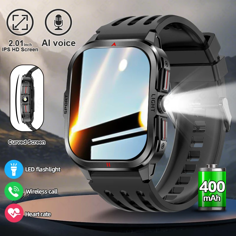 LIGE Rugged Military Smart Watch Men Outdoor Watches 3ATM Waterproof LED Flasglight Bluetooth Calling Smartwatch For Android lOS
LIGE Rugged Military Smart Watch Men Outdoor Watches 3ATM Waterproof LED Flasglight Bluetooth Calling Smartwatch For Android lOS