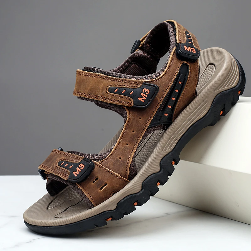 New Mens Sandals Summer Genuine Leather Sandals Men Outdoor Casual Lightweight Beach Sandals Fashion Men Shoes Large Size 38-47
New Mens Sandals Summer Genuine Leather Sandals Men Outdoor Casual Lightweight Beach Sandals Fashion Men Shoes Large Size 38-47
