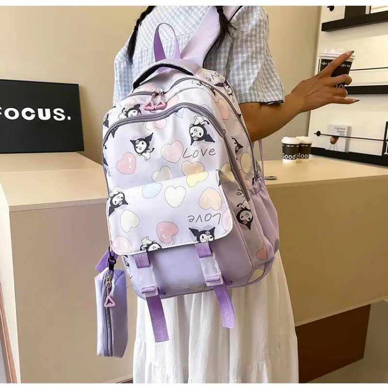 New Kawaii Sanrio Kuromi Backpack Top-Handle Bags Pencil Bags Three-Piece Set Cute Anime Girl Heart Student School Bag
New Kawaii Sanrio Kuromi Backpack Top-Handle Bags Pencil Bags Three-Piece Set Cute Anime Girl Heart Student School Bag
