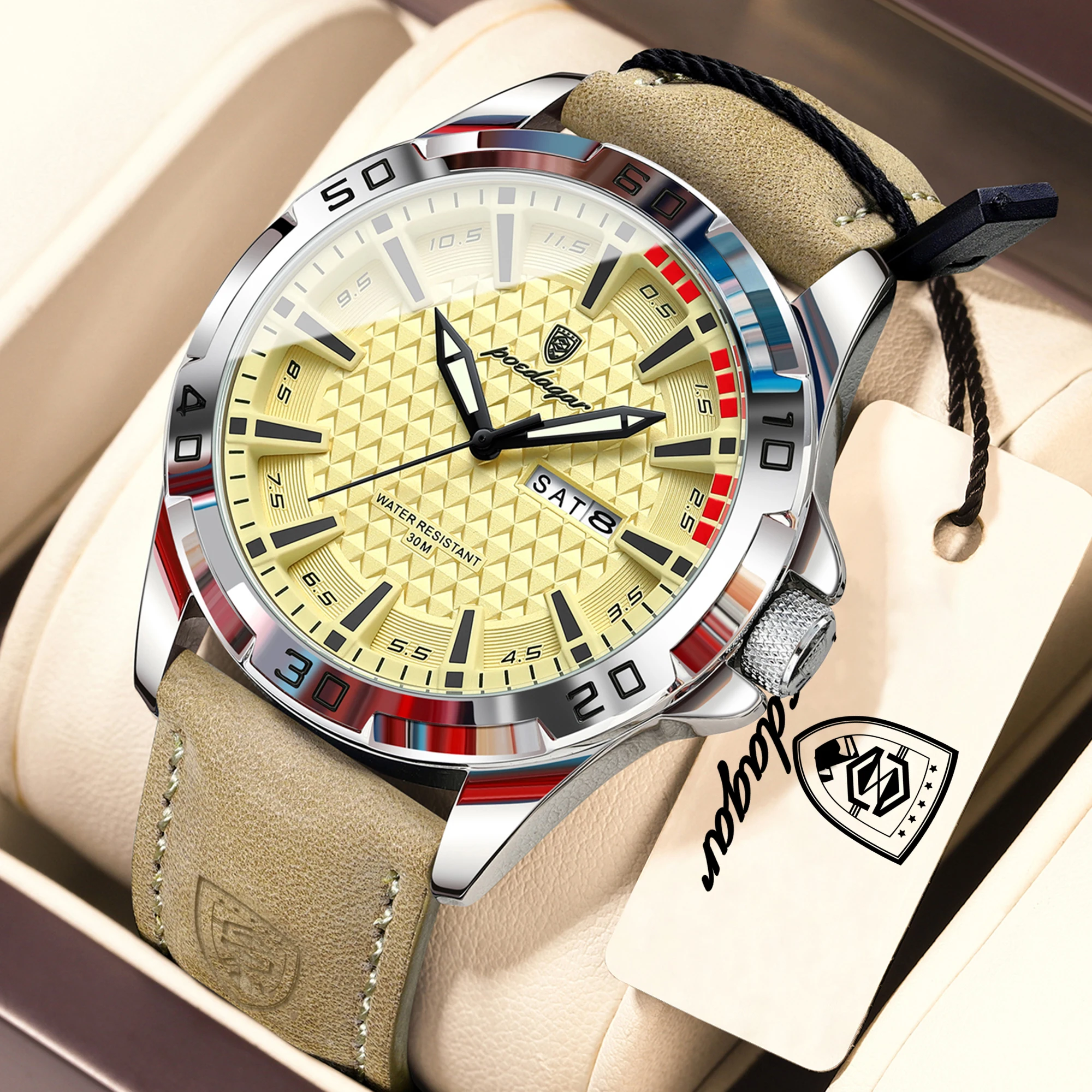 POEDAGAR High Quality Business Men Wristwatch Waterproof Luminous Date Week Man Clock Leather Fashion Quartz Men's Watches Reloj
POEDAGAR High Quality Business Men Wristwatch Waterproof Luminous Date Week Man Clock Leather Fashion Quartz Men's Watches Reloj