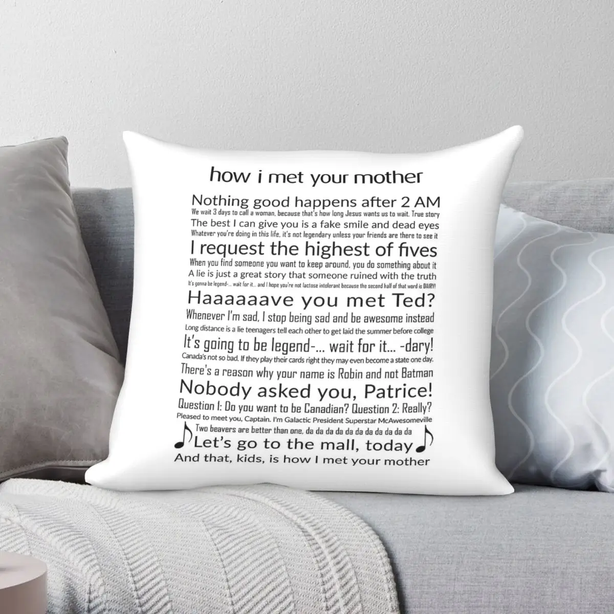 How I Met Your Mother Best Quotes Square Pillowcase Polyester Linen Velvet Creative Zip Decor Throw Pillow Room Cushion Cover
How I Met Your Mother Best Quotes Square Pillowcase Polyester Linen Velvet Creative Zip Decor Throw Pillow Room Cushion Cover