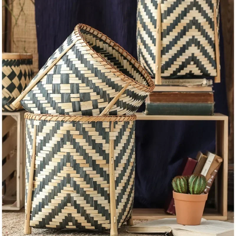 Handmade Bamboo Woven Flower Pots Creative Wave Basket Balcony Landing Flowers Stand Exquisite Workmanship Home Garden
Handmade Bamboo Woven Flower Pots Creative Wave Basket Balcony Landing Flowers Stand Exquisite Workmanship Home Garden