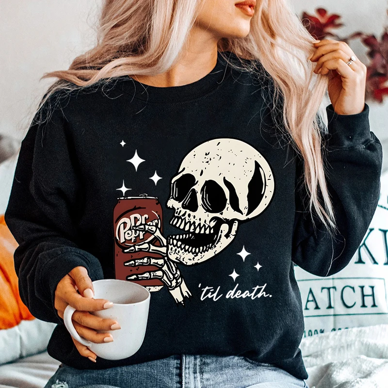 3D Skull Print Women's Sweatshirts Halloween Elements Autumn Winter Long Sleeved Crew Neck Pullover Casual Fashion Women Clothes 
3D Skull Print Women's Sweatshirts Halloween Elements Autumn Winter Long Sleeved Crew Neck Pullover Casual Fashion Women Clothes