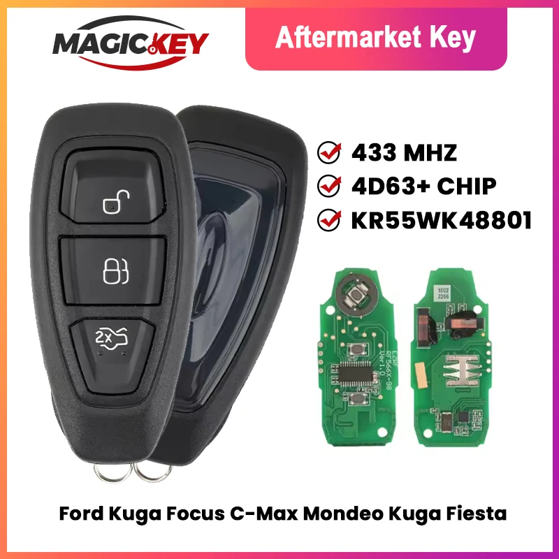 MAGICKEY KR55WK48801 3btn smart full Remote car Key 433MHz fob Ford Focus C-Max Mondeo Kuga Fiesta B-max S-max Galaxy 2007 2015
MAGICKEY KR55WK48801 3btn smart full Remote car Key 433MHz fob Ford Focus C-Max Mondeo Kuga Fiesta B-max S-max Galaxy 2007 2015