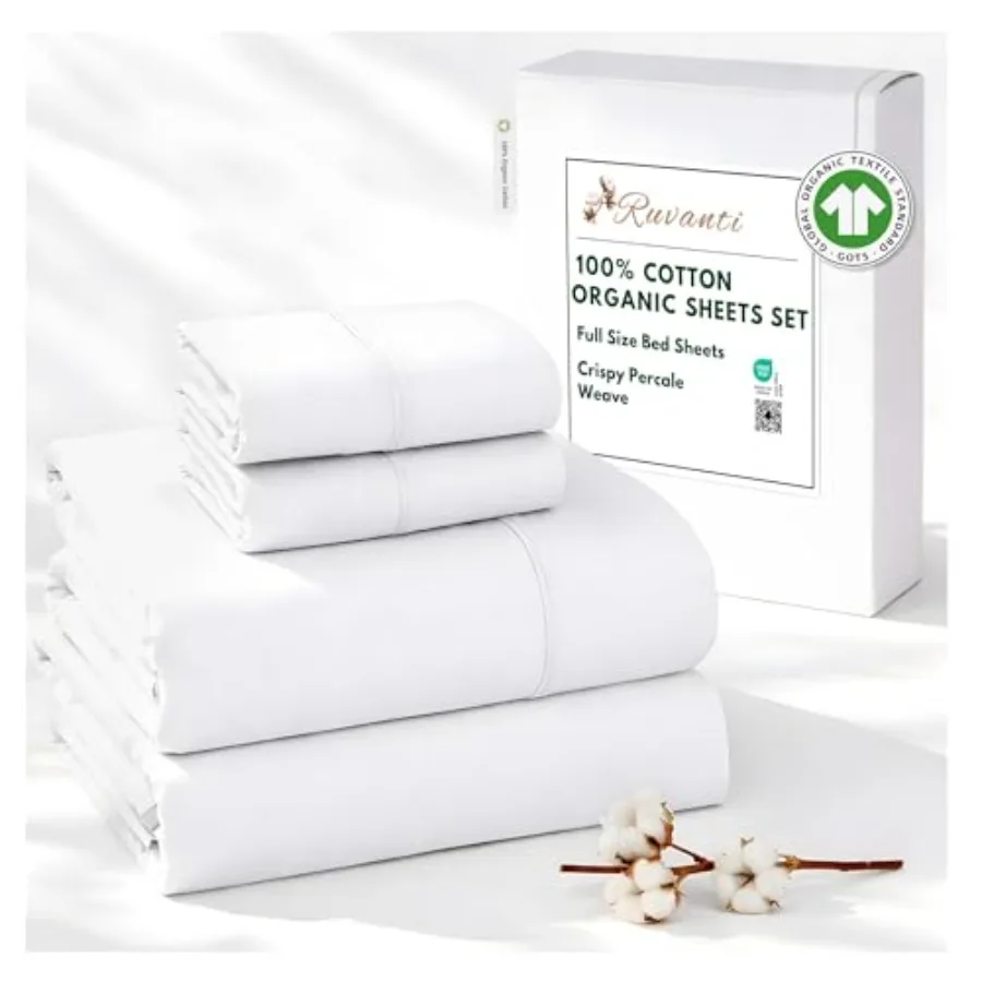 100% Cotton Organic Percale Sheets Size Crisp Cooling Bed Sheets for Hot Sleepers, Deep Pocket 15", Soft Peach Finish, Breathab
100% Cotton Organic Percale Sheets Size Crisp Cooling Bed Sheets for Hot Sleepers, Deep Pocket 15", Soft Peach Finish, Breathab