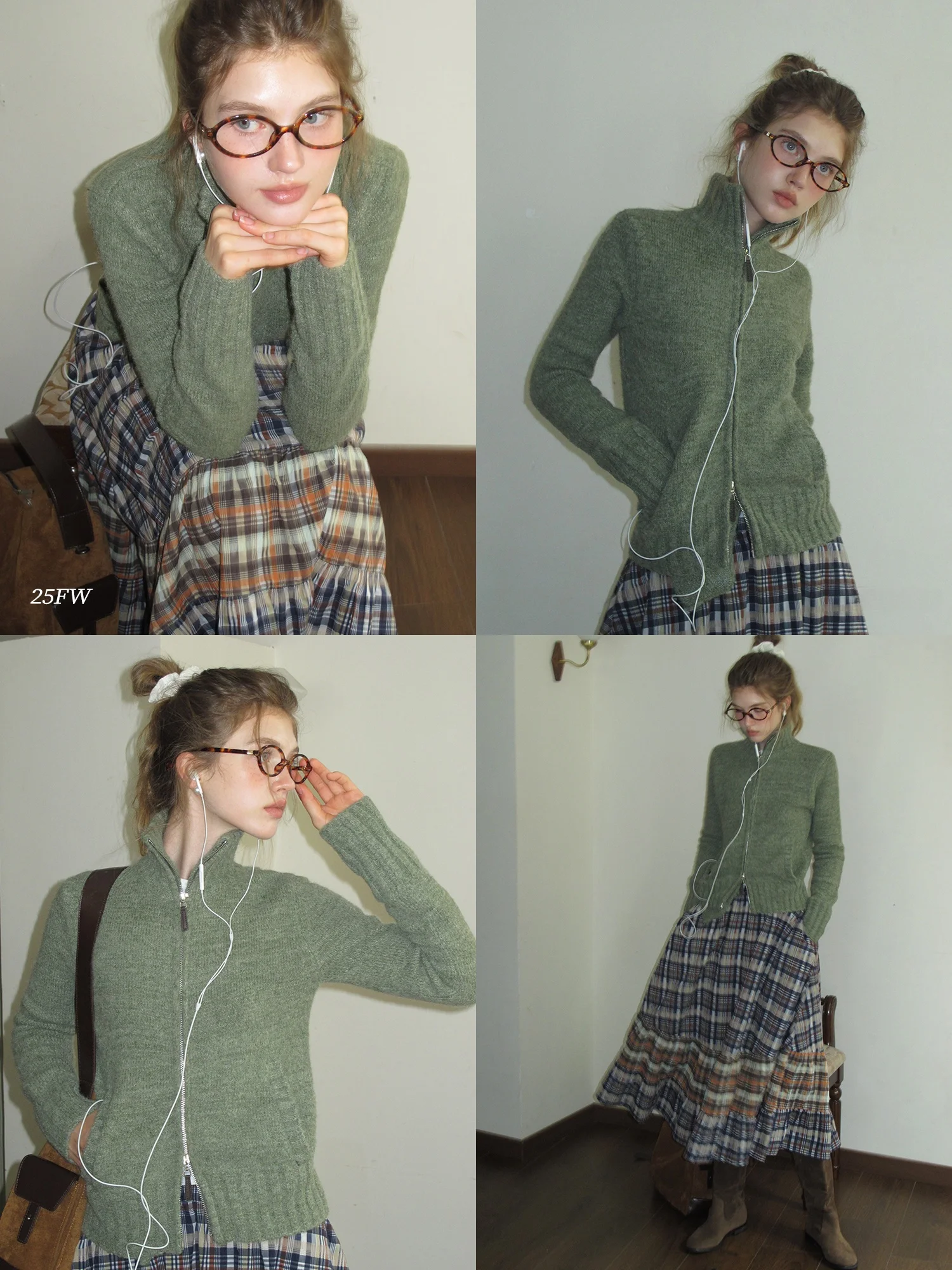 Eggka High Collar Long Sve Knitwear Cardigan Double Zipper Design Slimming Casual Sle Autumn Winter Faion Ladies Sweater
Eggka High Collar Long Sve Knitwear Cardigan Double Zipper Design Slimming Casual Sle Autumn Winter Faion Ladies Sweater