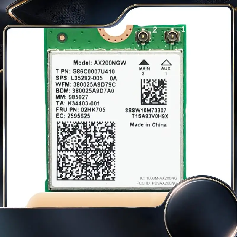 Карта беспроводного адаптера Wi-Fi AX200 AX200NGW M.2 NGFF Bluetooth 5,0 Wi-Fi 6 2,4G/5G 802.11Ac/Ax-N34R
Карта беспроводного адаптера Wi-Fi AX200 AX200NGW M.2 NGFF Bluetooth 5,0 Wi-Fi 6 2,4G/5G 802.11Ac/Ax-N34R