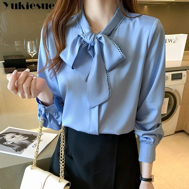 2021 New Spring Autumn New Elegant Lace Up Bow Blouse Women Lantern Long Sleeve Solid Chiffon Shirt Slim Fit Blusas clothes
2021 New Spring Autumn New Elegant Lace Up Bow Blouse Women Lantern Long Sleeve Solid Chiffon Shirt Slim Fit Blusas clothes