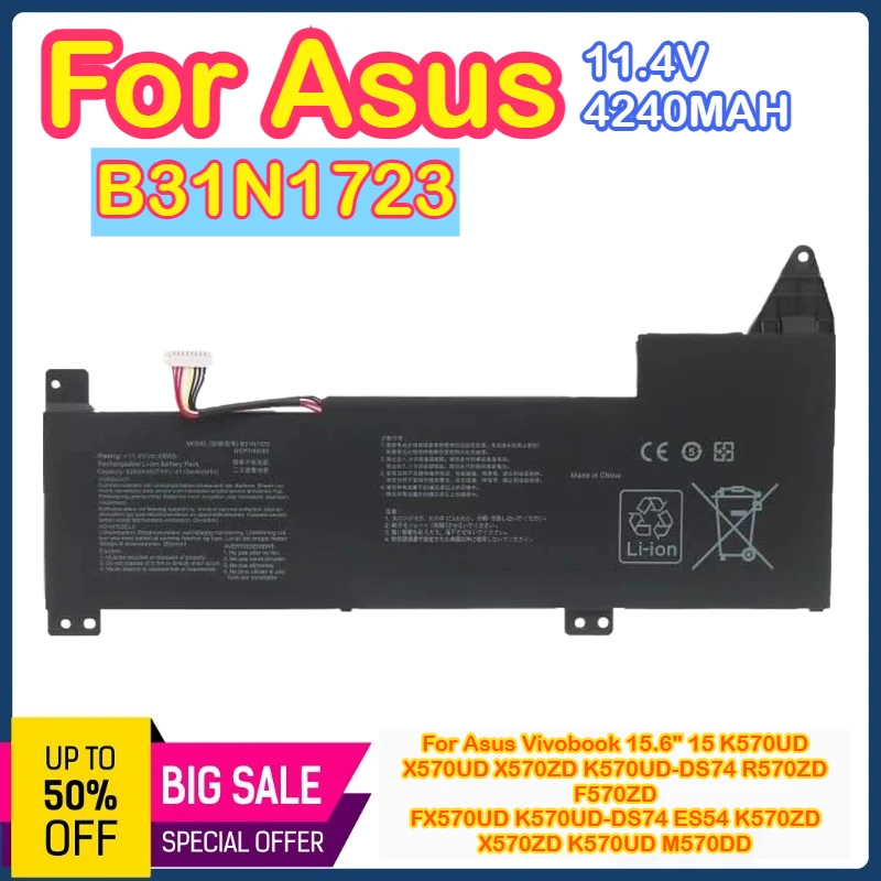 B31N1723 Suitable for ASUS FX570ZD, YX570Z, X570UD, X570DD, K570ZD, B31N1723 batteries
B31N1723 Suitable for ASUS FX570ZD, YX570Z, X570UD, X570DD, K570ZD, B31N1723 batteries