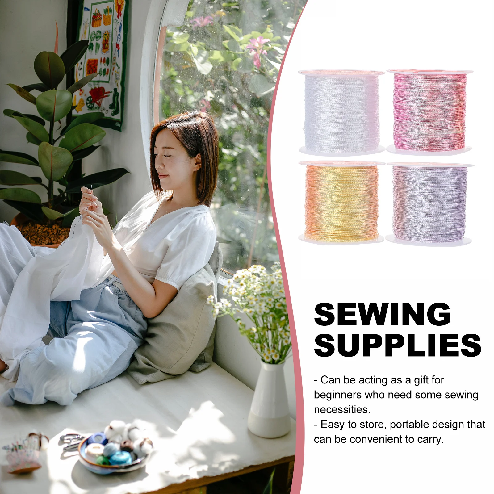 4pcs 4 Rolls Colored Embroidery Silk Thread Smooth Durable Multi-Purpose Sewing Rope For Diy Craft Cross Stitch Beading Hand
4pcs 4 Rolls Colored Embroidery Silk Thread Smooth Durable Multi-Purpose Sewing Rope For Diy Craft Cross Stitch Beading Hand