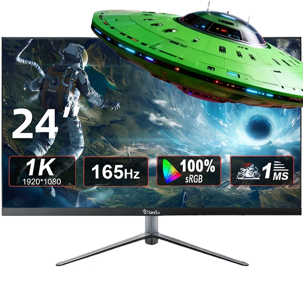 Tiansu 24" Full HD 1080P 165Hz Gaming Screen Entry Level E-sports Monitor for PC Desktop Gaming