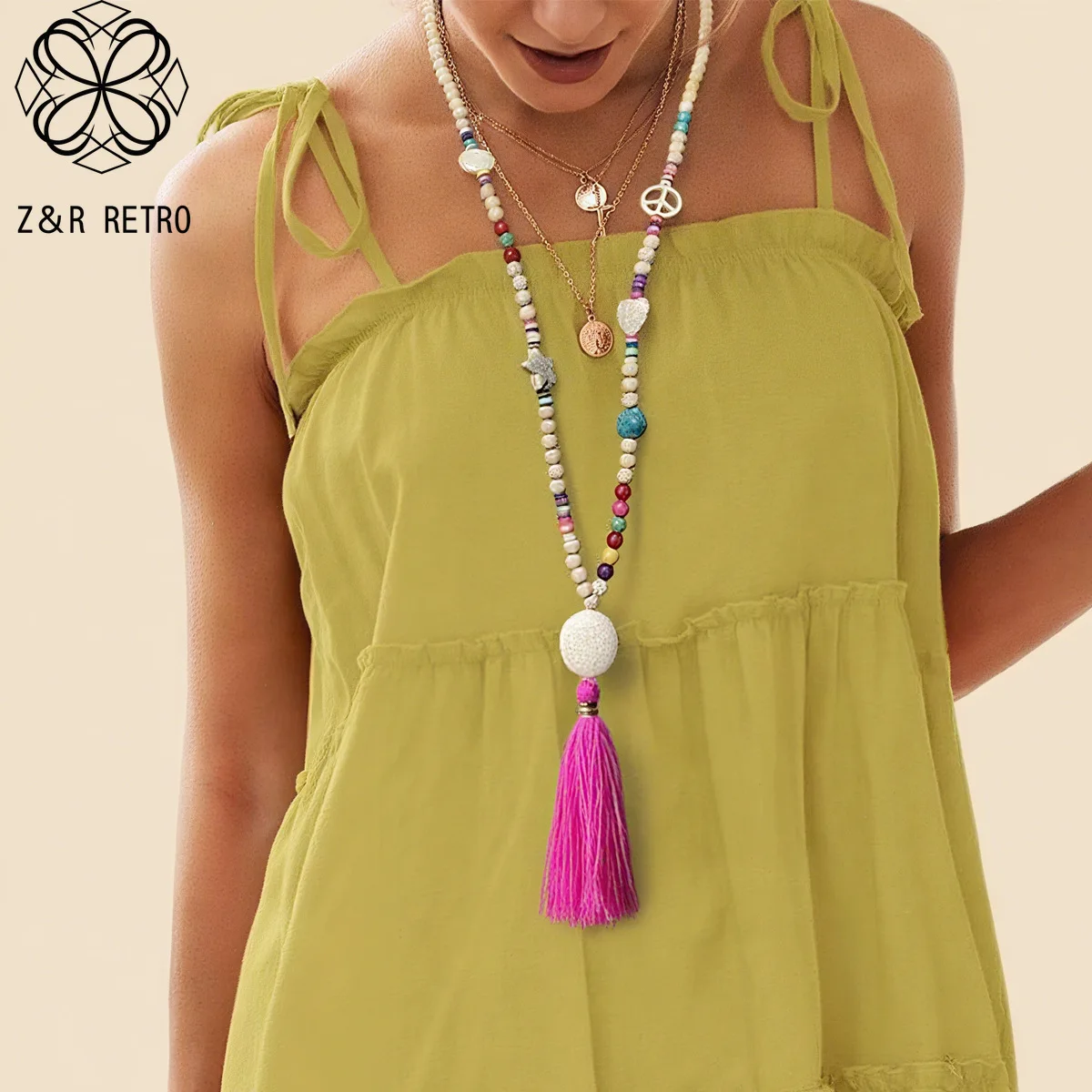 1 шт., богемное красочное длинное ожерелье с кисточками-сердце, круг, звезда, бирюзовая подвеска-цепочка, модные украшения 2025
1 шт., богемное красочное длинное ожерелье с кисточками-сердце, круг, звезда, бирюзовая подвеска-цепочка, модные украшения 2025