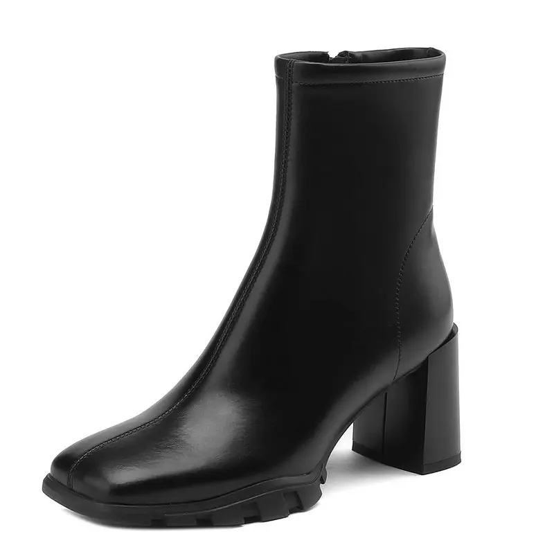 Genuine Leather Women Ankle Boots Autumn Winter Fashion Thick High Heels Square Toe Basic Office Lady Shoes Woman
Genuine Leather Women Ankle Boots Autumn Winter Fashion Thick High Heels Square Toe Basic Office Lady Shoes Woman