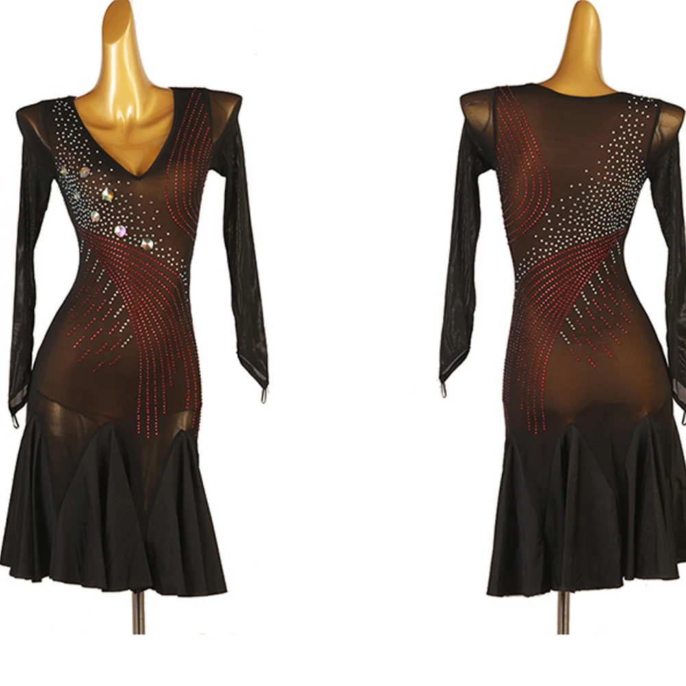 New Latin Dance V-neck Competition Dress Samba Long Sleeve Navy Blue Clothing Women's High-grade Rumba Clothing
New Latin Dance V-neck Competition Dress Samba Long Sleeve Navy Blue Clothing Women's High-grade Rumba Clothing