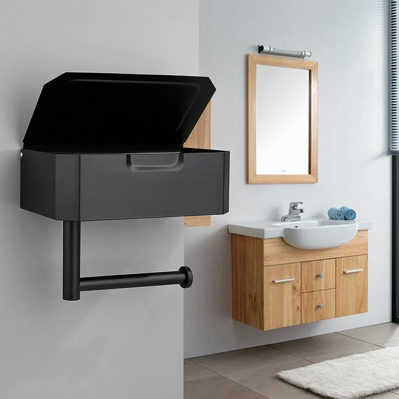 Black square stainless steel paper towel box bathroom toilet paper towel rack toilet paper rack mobile phone roll paper rack
Black square stainless steel paper towel box bathroom toilet paper towel rack toilet paper rack mobile phone roll paper rack