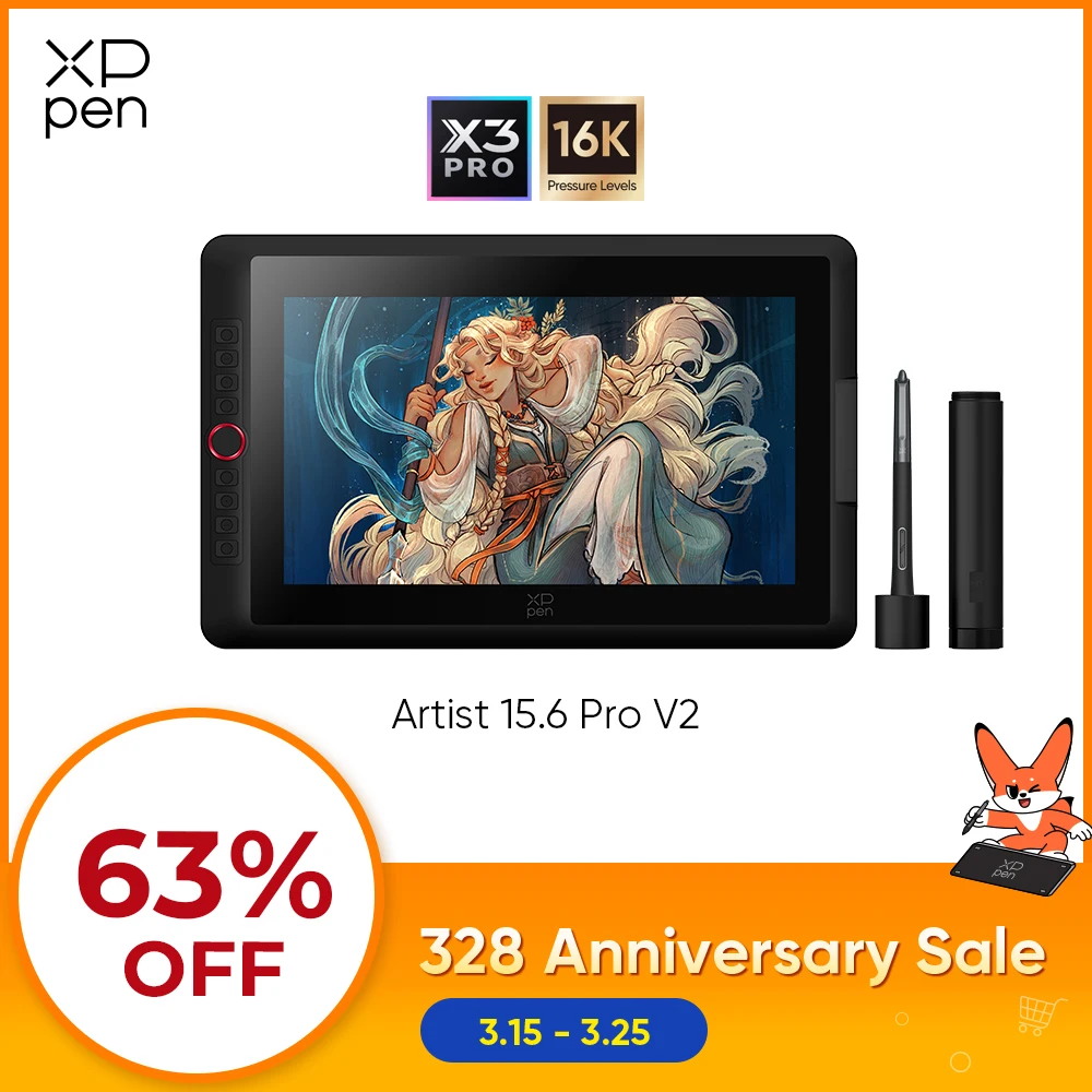 XPPen Artist 15.6 Pro V2 Drawing Tablet 16K Pressure Levels Graphic Monitor Digital Animation Drawing Board Art Design Creation
XPPen Artist 15.6 Pro V2 Drawing Tablet 16K Pressure Levels Graphic Monitor Digital Animation Drawing Board Art Design Creation