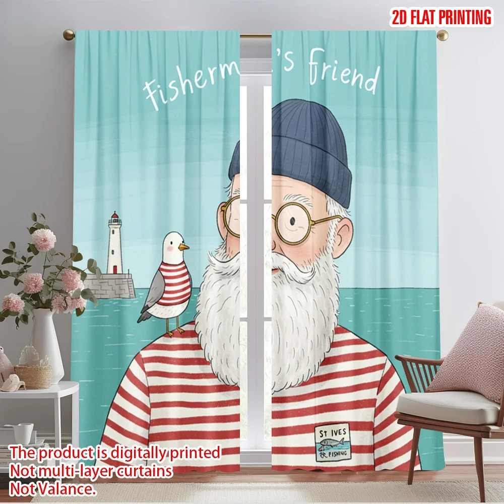 2pcs 2D flat printing Window Curtains Fisherman's friend with seagull Fabric Without Electricity Birthday Party Perfect for
2pcs 2D flat printing Window Curtains Fisherman's friend with seagull Fabric Without Electricity Birthday Party Perfect for