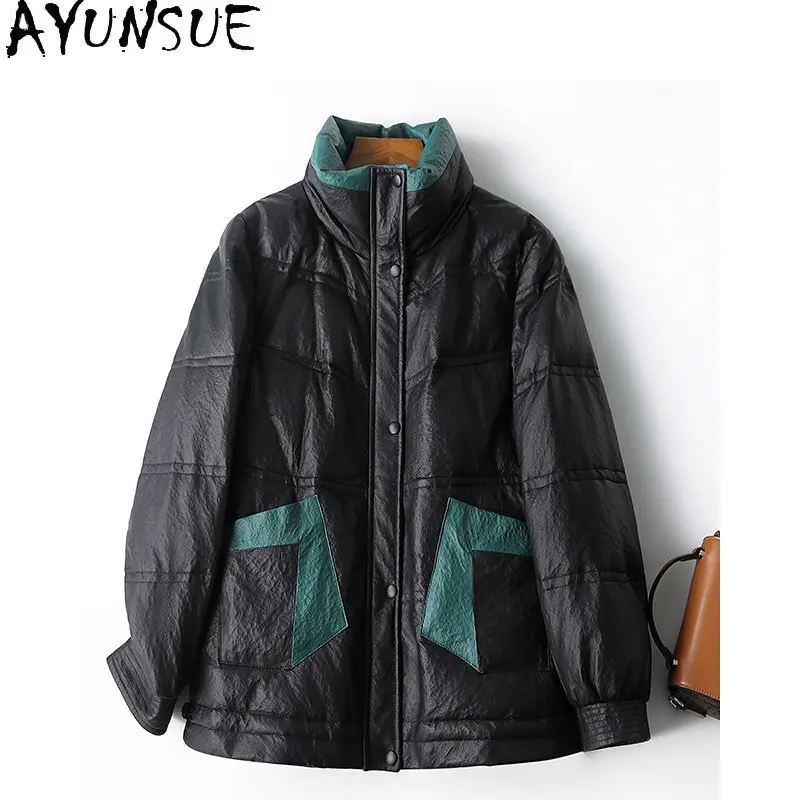 AYUNSUE Real Sheepskin Leather Jacket Warm Down Coat Women 2023 New Winter Mid-length Down Jackets Casual Leather Coat Chaqueta
AYUNSUE Real Sheepskin Leather Jacket Warm Down Coat Women 2023 New Winter Mid-length Down Jackets Casual Leather Coat Chaqueta