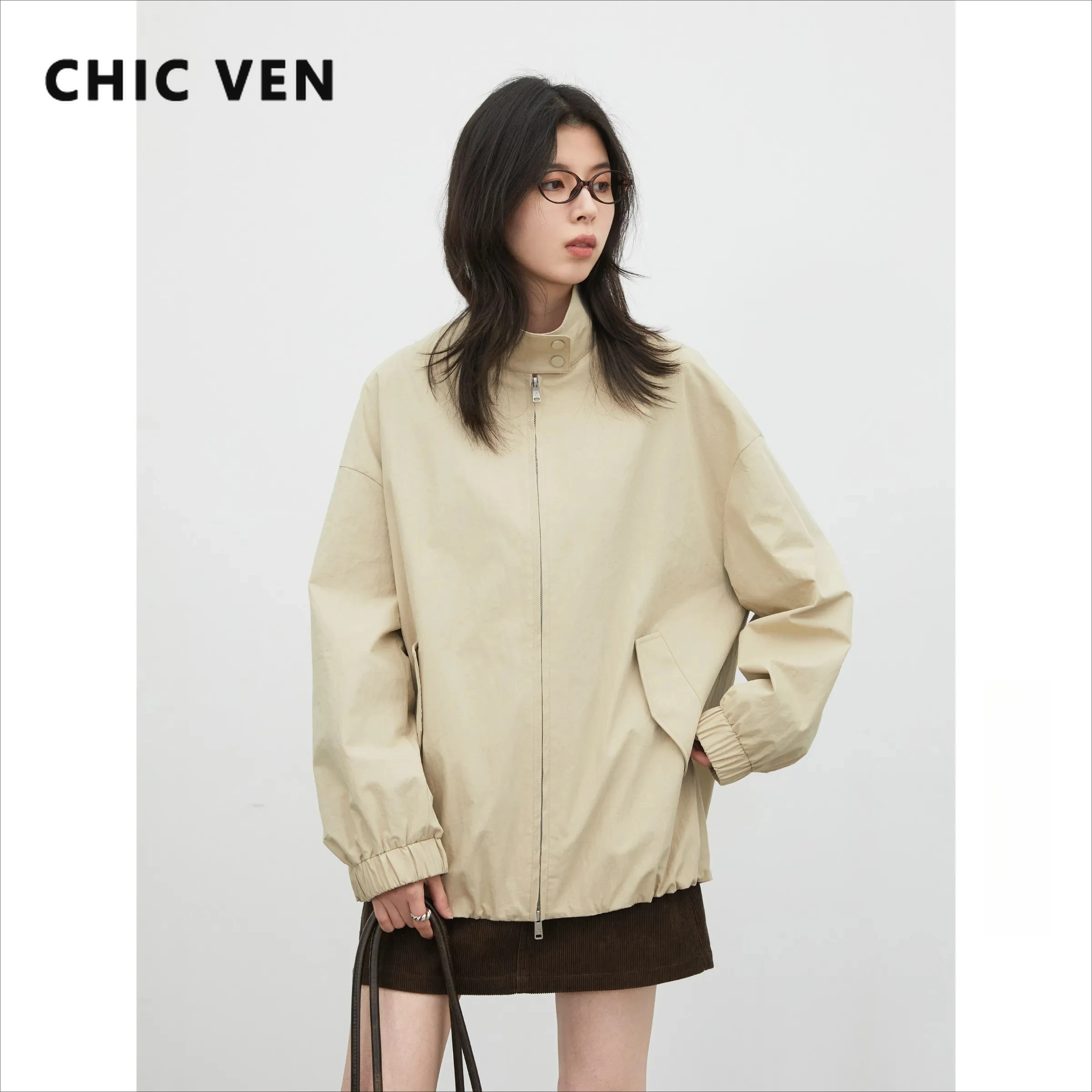 CHIC VEN Fashion Women Jacket Solid Loose Casual Retro Zipper Stand Up Collar Ladies Jacket Short Coat Spring Autumn 2026
CHIC VEN Fashion Women Jacket Solid Loose Casual Retro Zipper Stand Up Collar Ladies Jacket Short Coat Spring Autumn 2026