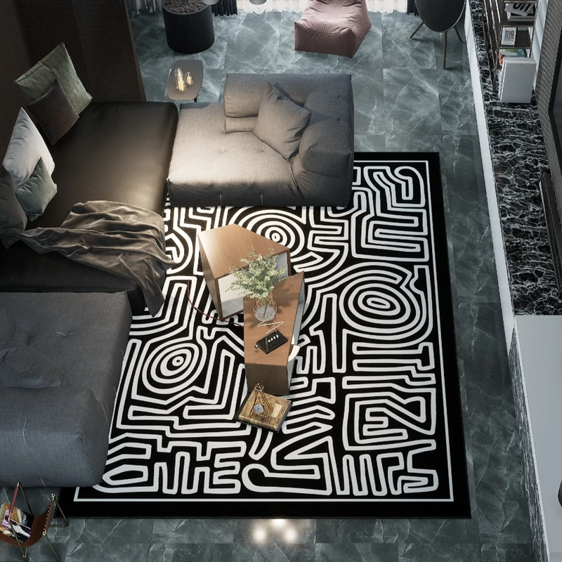 Modern Simple Style Carpet Black and White Maze Geometric Lines Printed Home Decor Area Rugs Kitchen Bedroom Bedside Door Mat
Modern Simple Style Carpet Black and White Maze Geometric Lines Printed Home Decor Area Rugs Kitchen Bedroom Bedside Door Mat