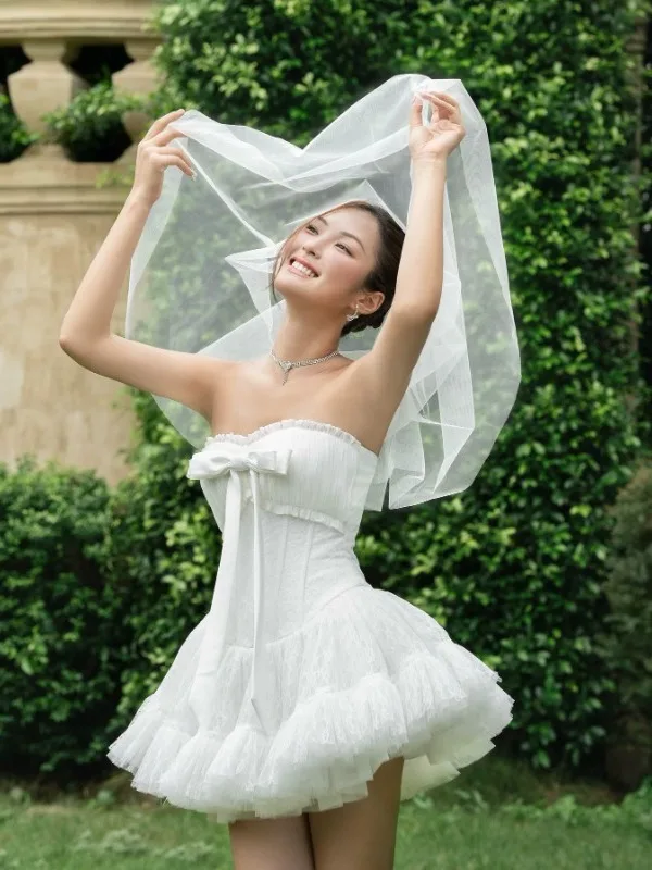 Pure Desire Fairy Puffy Skirt Birthday Fishbone Strapless Slimming Dress White Lace Sweet Style mid Waist Ball Gown
Pure Desire Fairy Puffy Skirt Birthday Fishbone Strapless Slimming Dress White Lace Sweet Style mid Waist Ball Gown
