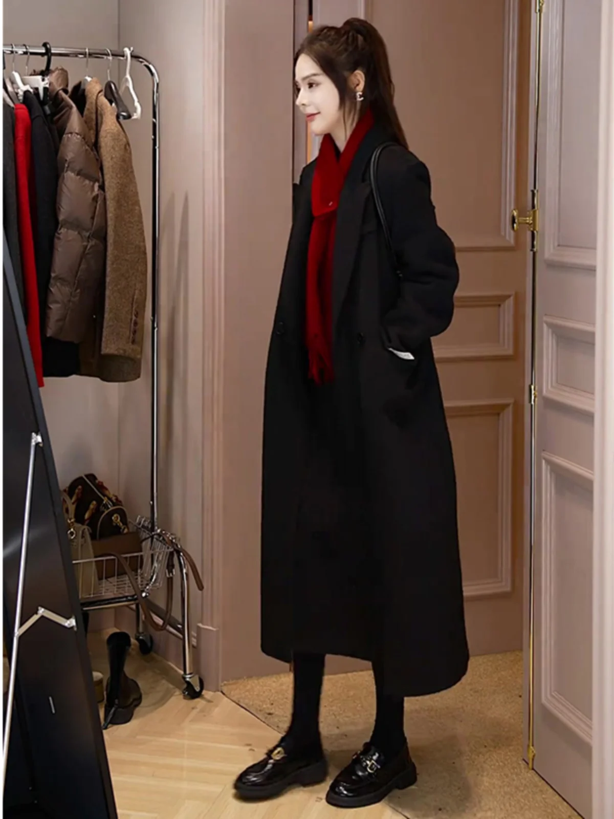 Zhang Women's Winter Faionable Hepburn Sle Midi Coat mat Bla Woolen Coat Ele Busin Casual Long Sve
Zhang Women's Winter Faionable Hepburn Sle Midi Coat mat Bla Woolen Coat Ele Busin Casual Long Sve