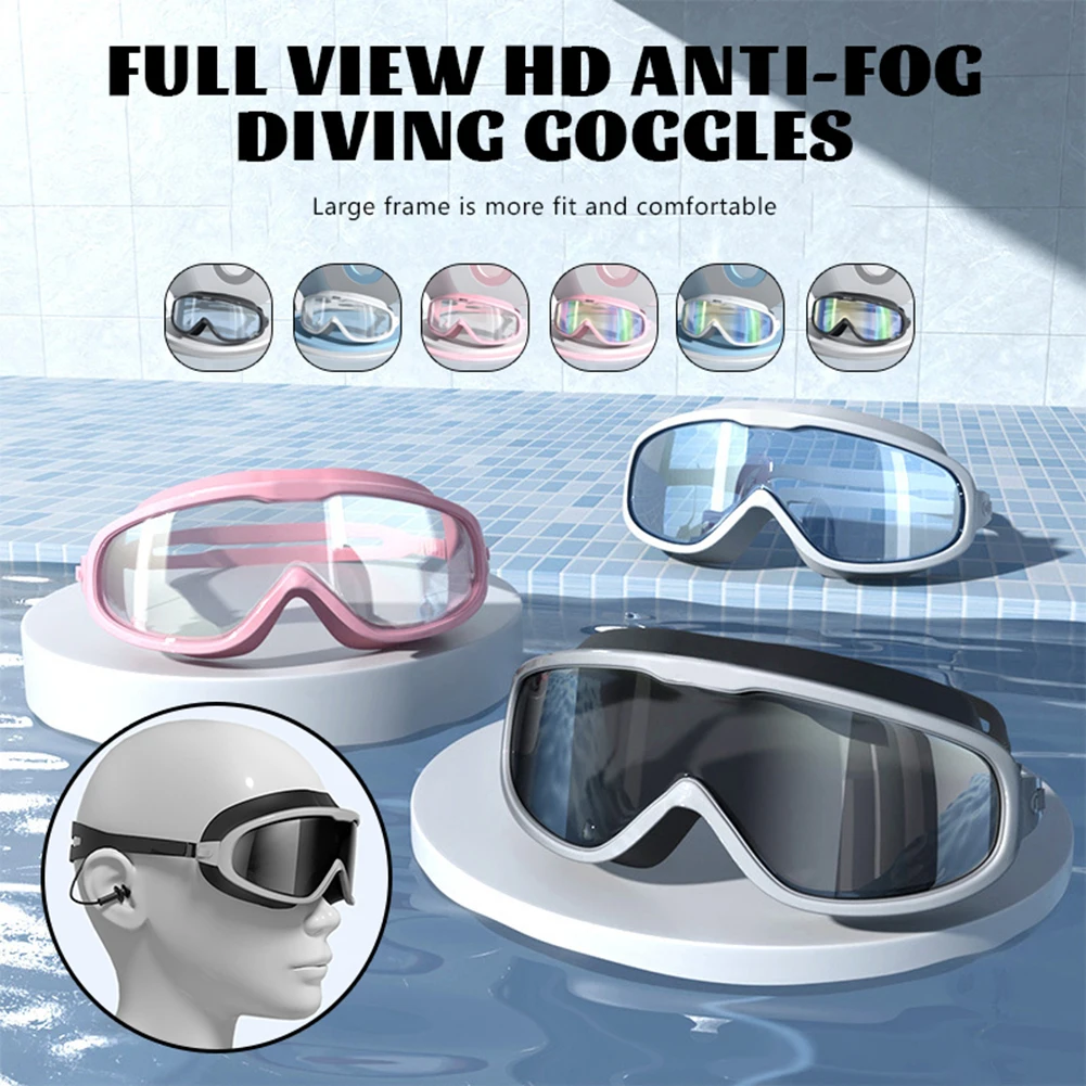 Adult Large Swimming Glasses With Earplugs Anti-Fog UV Protection Swim Eyewears For Outdoor Beach Pool
Adult Large Swimming Glasses With Earplugs Anti-Fog UV Protection Swim Eyewears For Outdoor Beach Pool