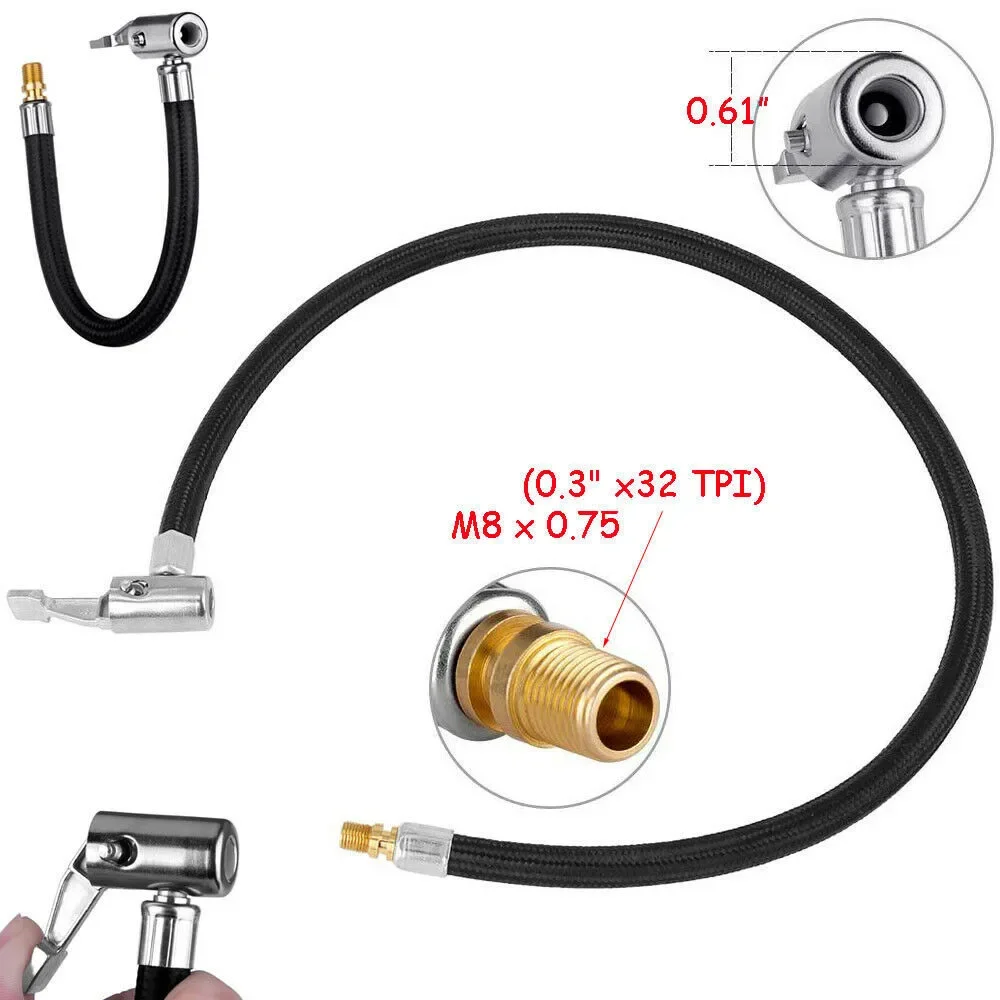 60cm Car Tire Valve Connect Pipe Chuck Inflator Air Pump Extension Adapter Air Inflator Hose Adapter Car Air Pump Extension Pipe
60cm Car Tire Valve Connect Pipe Chuck Inflator Air Pump Extension Adapter Air Inflator Hose Adapter Car Air Pump Extension Pipe