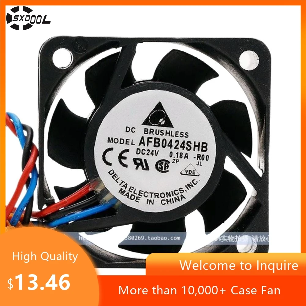 For Delta AFB0424SHB-R00 RD Alarm Signal 40x40x15mm DC 24V 0.18A Dual Ball High-Speed Server Cooling Fan
For Delta AFB0424SHB-R00 RD Alarm Signal 40x40x15mm DC 24V 0.18A Dual Ball High-Speed Server Cooling Fan