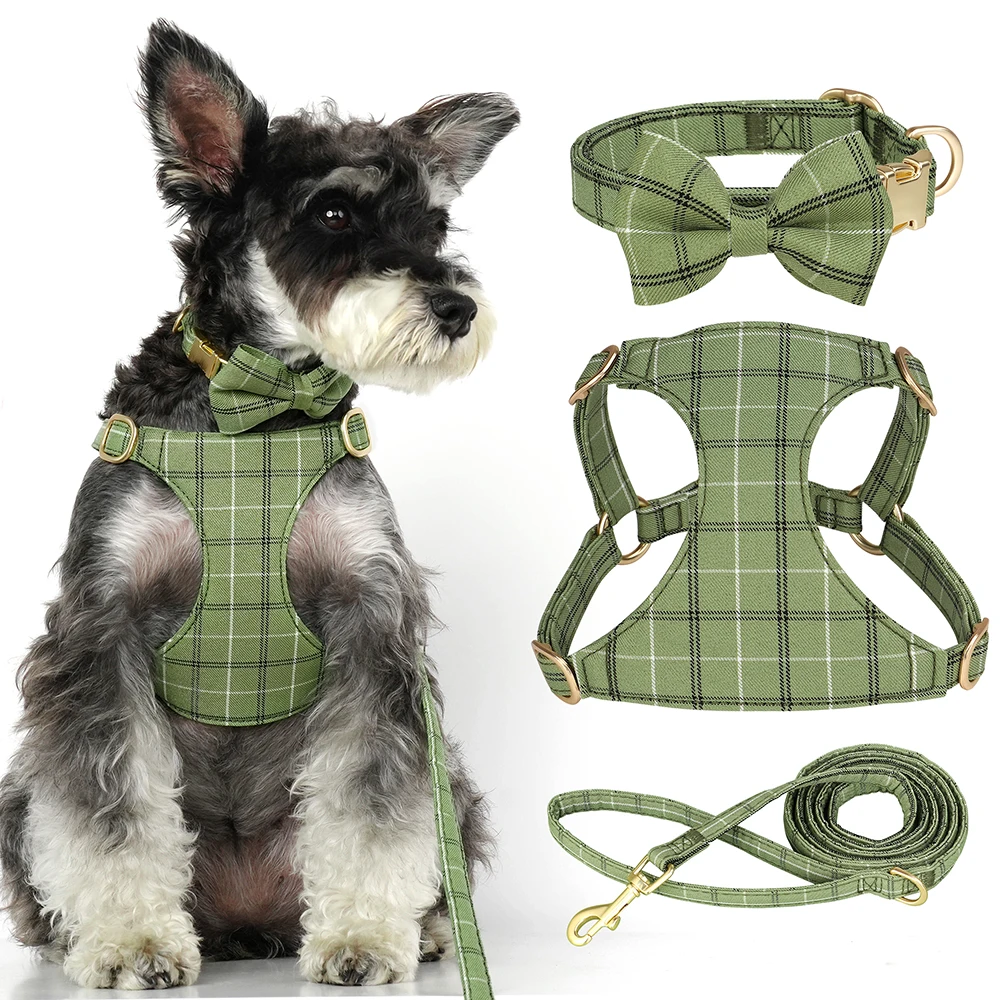 Plaid Bowtie Dog harness Collar leash Set 3pcs/set Dogs Collar Harness Leash Adjustable for Cat Small Medium Dogs Yorkshire Pink
Plaid Bowtie Dog harness Collar leash Set 3pcs/set Dogs Collar Harness Leash Adjustable for Cat Small Medium Dogs Yorkshire Pink