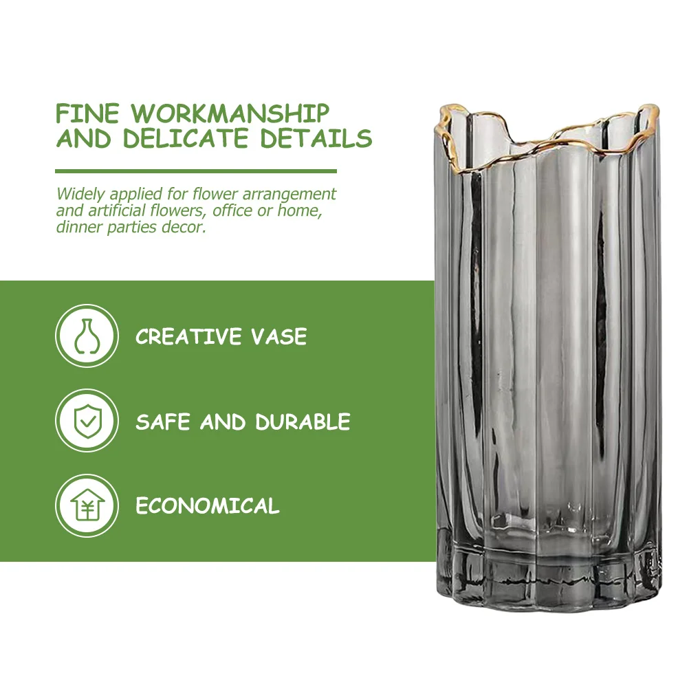 Glass Wave Mouth Flower Vase Decorative Desktop Hydroponics Bottle for Garden Plants Balcony Living Room Glass Vase 
Glass Wave Mouth Flower Vase Decorative Desktop Hydroponics Bottle for Garden Plants Balcony Living Room Glass Vase