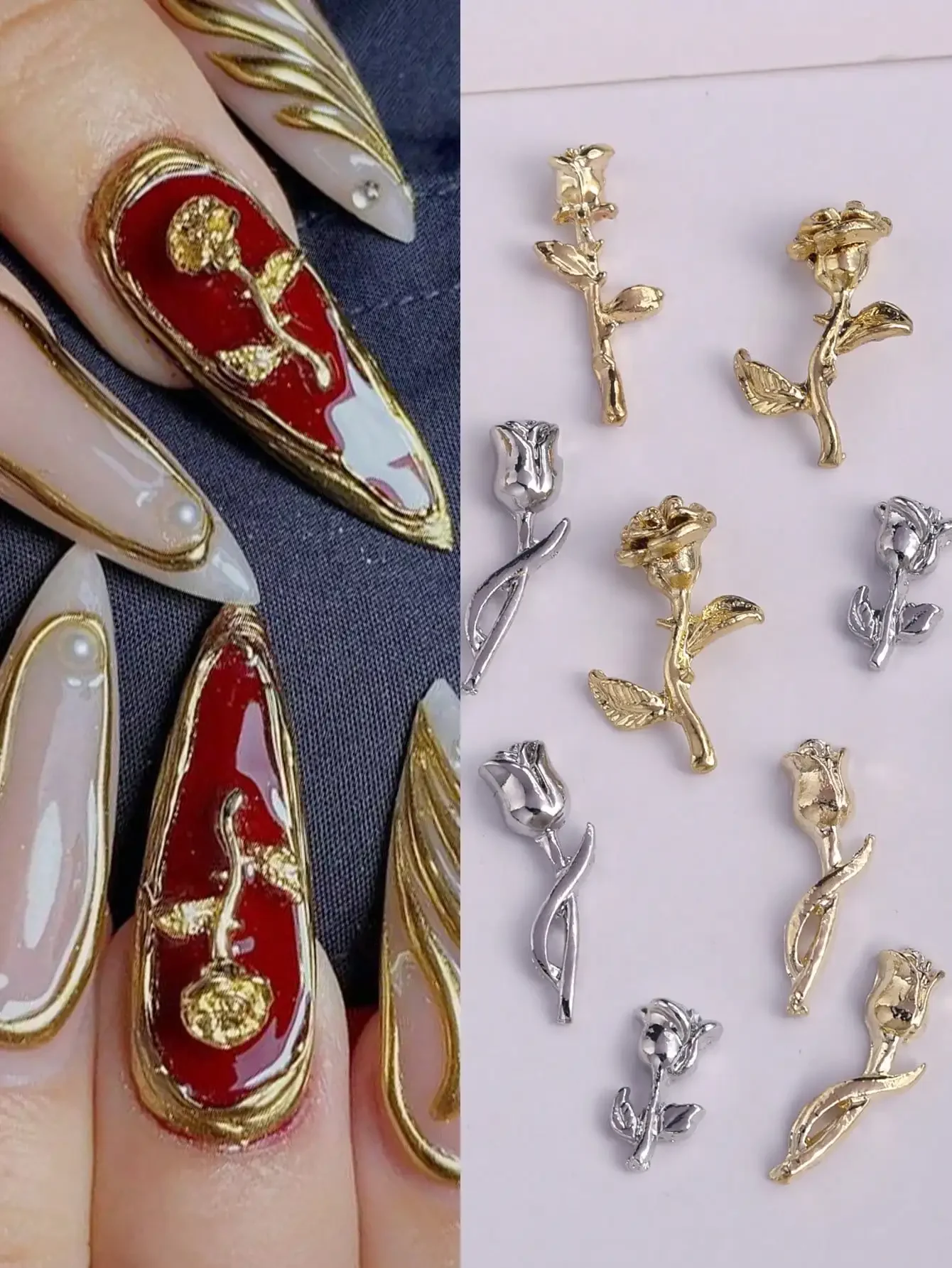 10 Pieces Rose Nail Art Accessories Y2K Style Tulip Flower Nail Art Decoration 3D Metal Rhinestone Nail Diy Accessories Suitable For Valentine'S Day Romantic Art Decoration Accessories Gold Silver Nail Art Accessories Nail Gem Nail Art Supplies Nails Nail
10 Pieces Rose Nail Art Accessories Y2K Style Tulip Flower Nail Art Decoration 3D Metal Rhinestone Nail Diy Accessories Suitable For Valentine'S Day Romantic Art Decoration Accessories Gold Silver Nail Art Accessories Nail Gem Nail Art Supplies Nails Nail