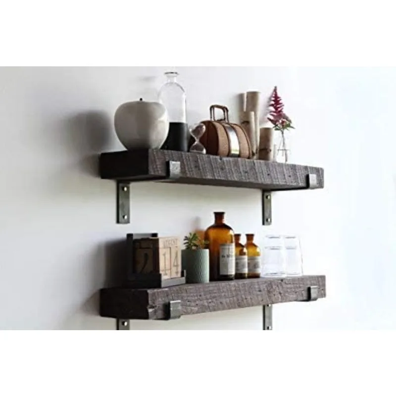 Reclaimed Barn Beam Accent Shelves Brackets Rustic Shelves, Set of 2 | (Bracketed Coffee Bean, 40" x 7" x 2.5")
Reclaimed Barn Beam Accent Shelves Brackets Rustic Shelves, Set of 2 | (Bracketed Coffee Bean, 40" x 7" x 2.5")