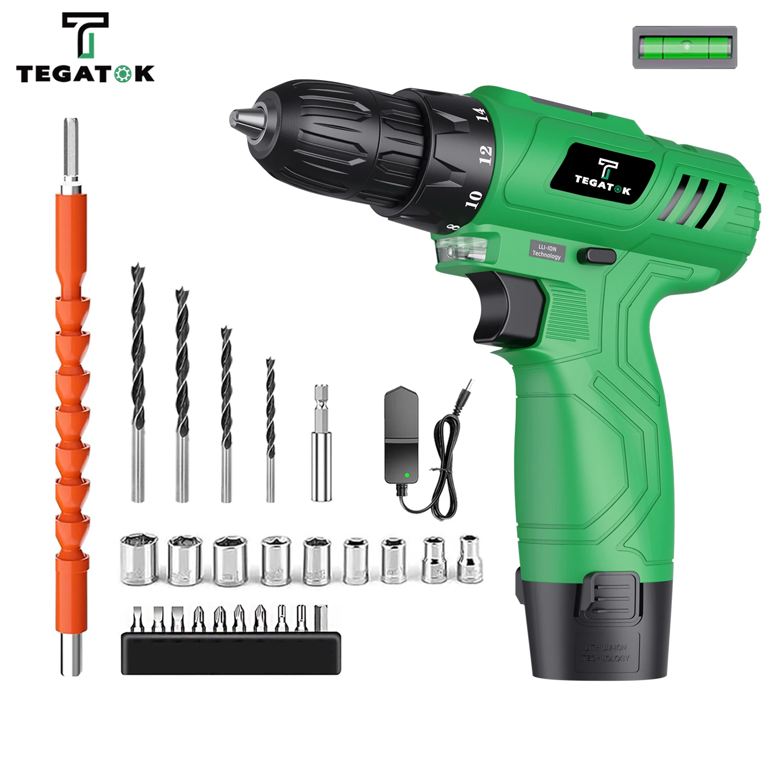 1set Tegatok Cordless Drill, Power Drill, 12V Household Cordless Drill With Battery And Charger, Electric Hand Drill
1set Tegatok Cordless Drill, Power Drill, 12V Household Cordless Drill With Battery And Charger, Electric Hand Drill