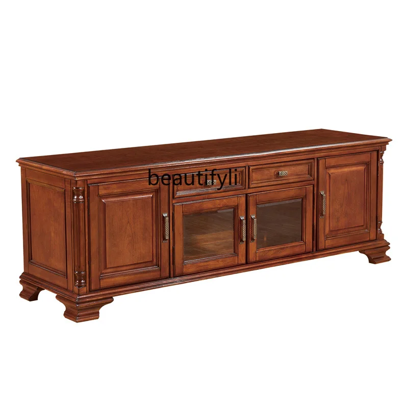 American solid wood TV cabinet coffee table, retro household small apartment living room modern and simple, TV cabinet
American solid wood TV cabinet coffee table, retro household small apartment living room modern and simple, TV cabinet