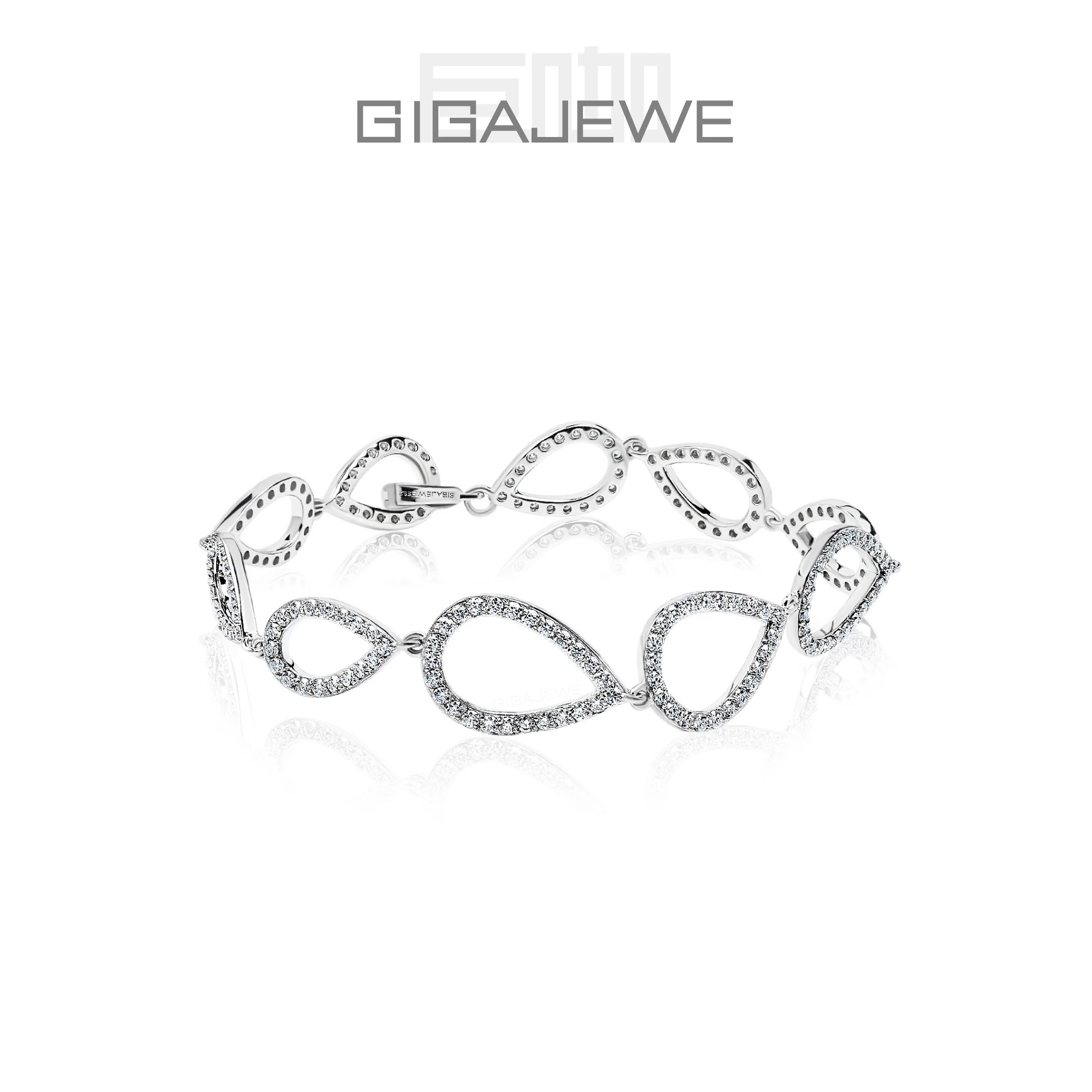 GIGAJEWE 1.5mm Round Cut MoissaniteX199pcs 925 Sterling Silver 18K Gold Plated Bracelet Prong Setting Teardrop Link Designe
GIGAJEWE 1.5mm Round Cut MoissaniteX199pcs 925 Sterling Silver 18K Gold Plated Bracelet Prong Setting Teardrop Link Designe