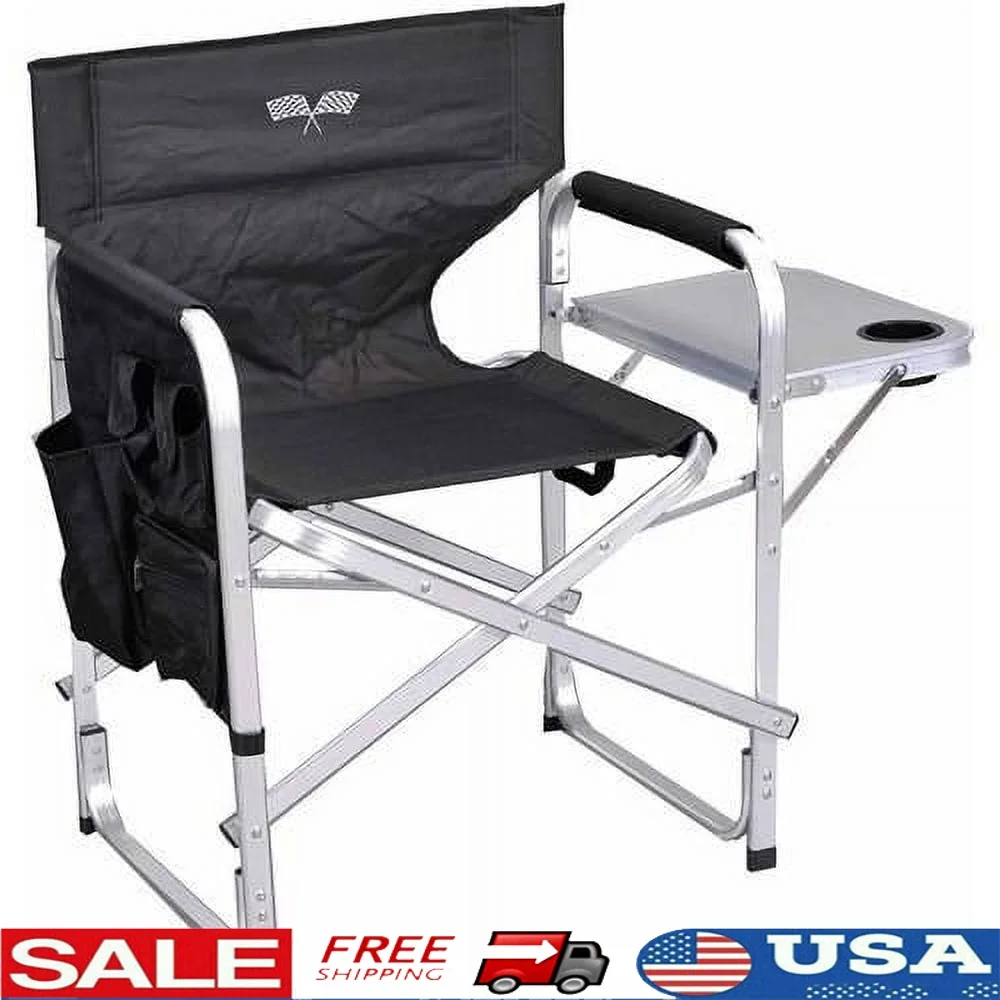 Folding Director Chair with Full Back Side Table Cup Holder Accessory Pockets 600D Fabric Aluminum Frame Outdoor Use
Folding Director Chair with Full Back Side Table Cup Holder Accessory Pockets 600D Fabric Aluminum Frame Outdoor Use