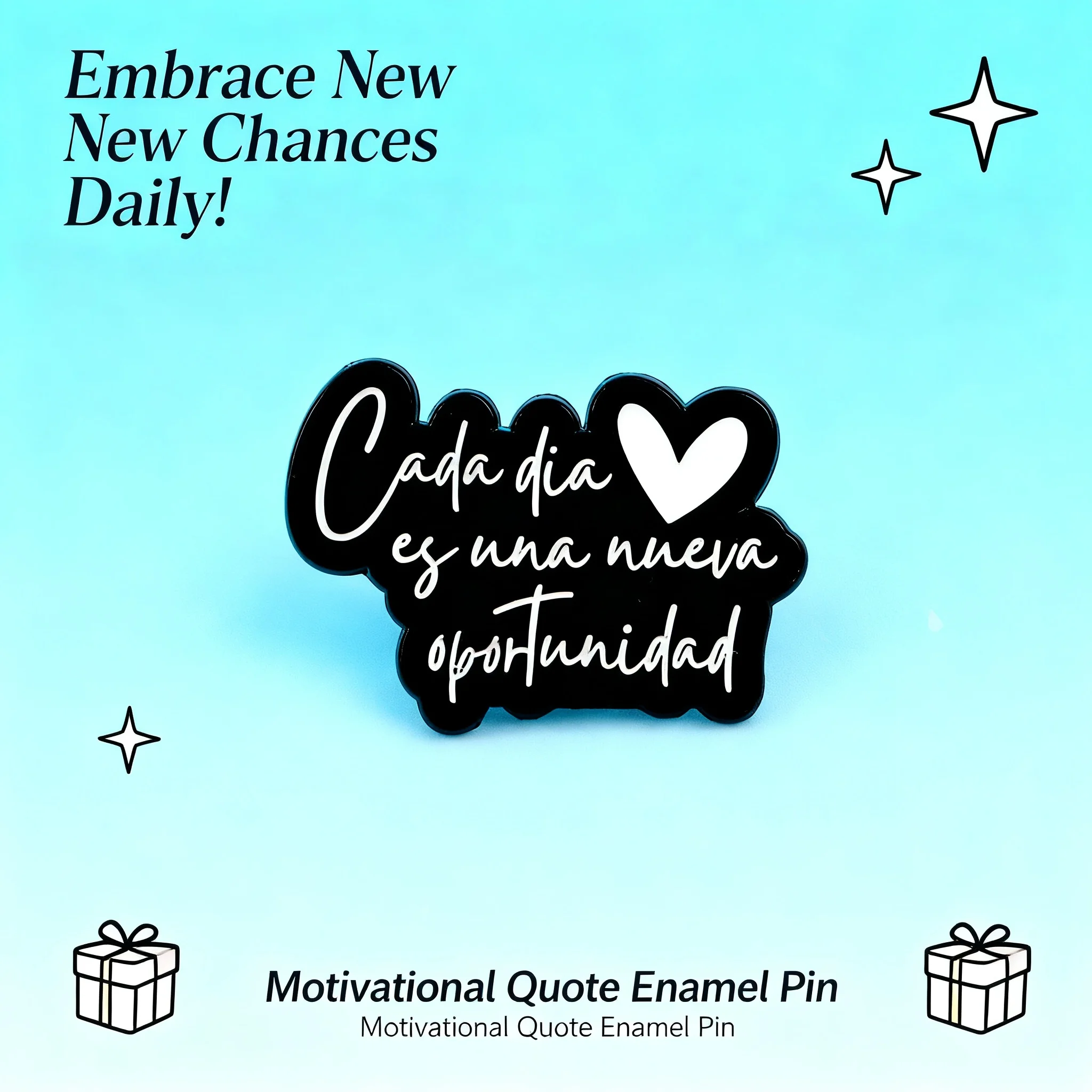 New Day Opportunity Spanish Brooch Creative Letter Badge Clothing Pin Accessories
New Day Opportunity Spanish Brooch Creative Letter Badge Clothing Pin Accessories